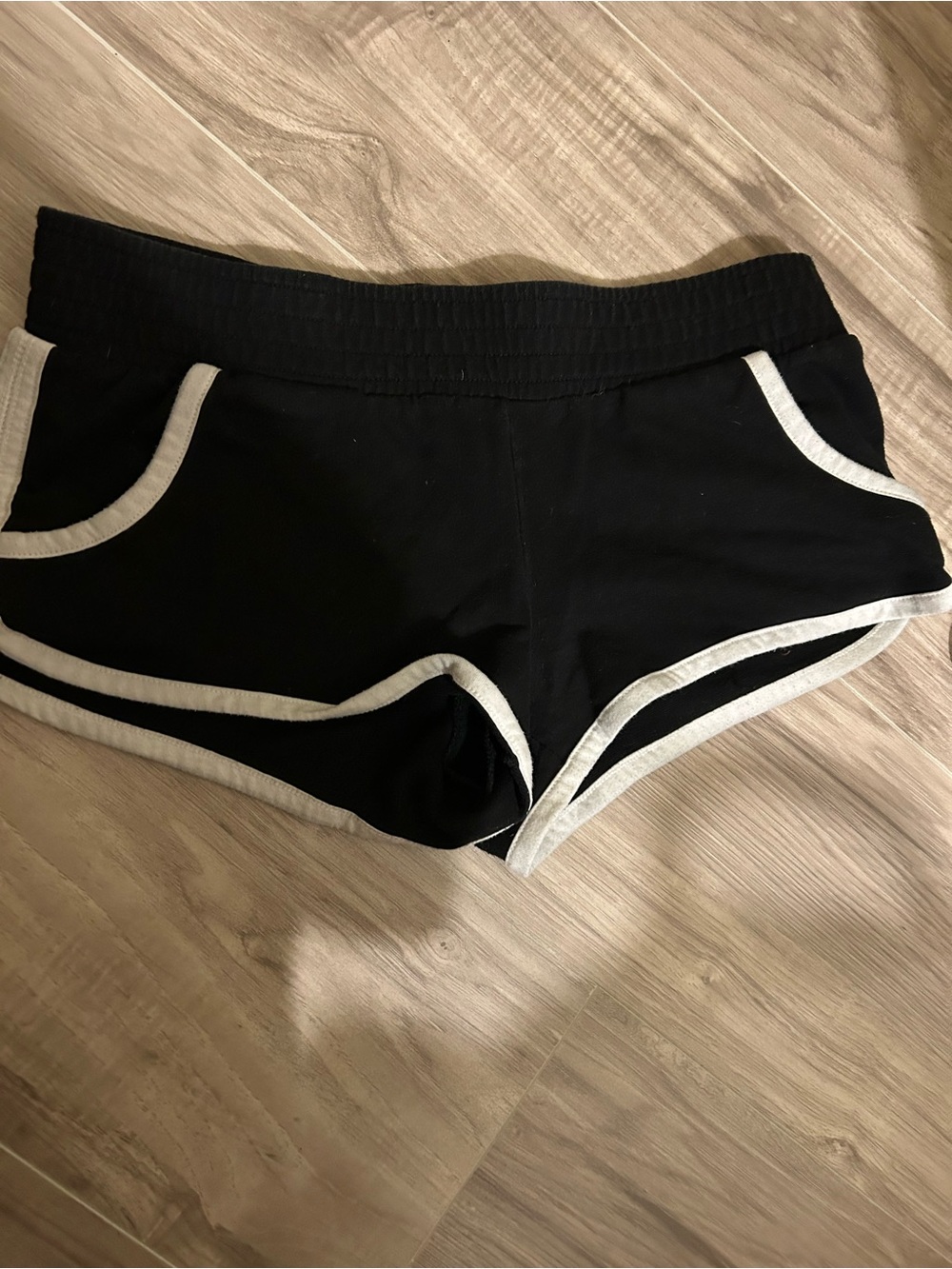 Black Women's Athletic Shorts with White Trim